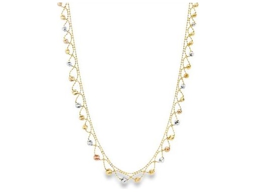18K Yellow Gold Asymmetrical Leaf-Drop Necklace